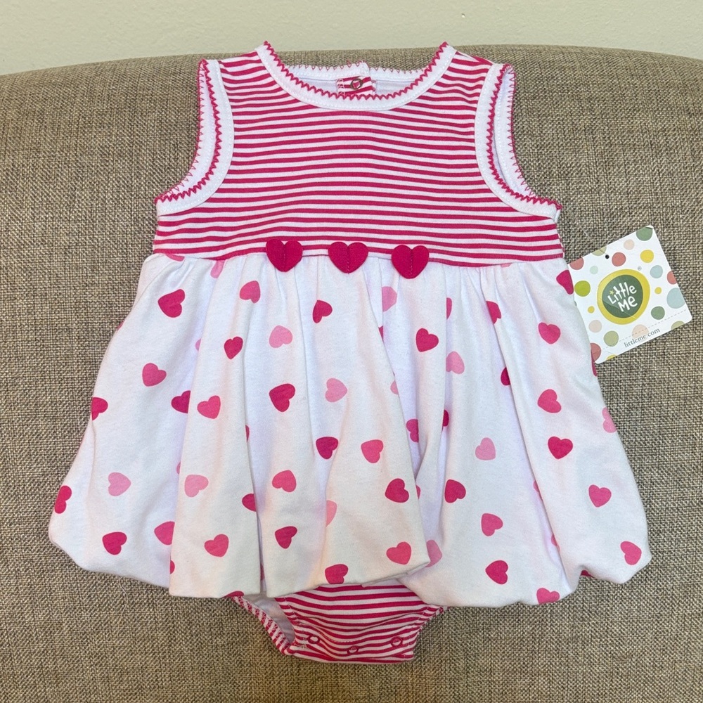 Little Me Pink and White Heart Diaper Cover